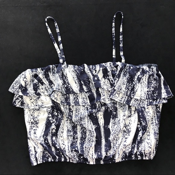 Paper Scissors Spaghetti Strap Ruffled Crop Top - Picture 7 of 7